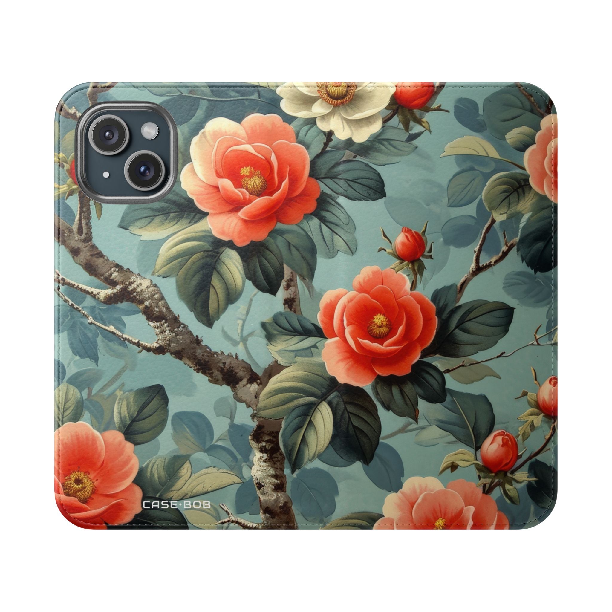Pink Camellia - iPhone 15 Case - Wallet