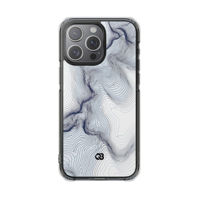 White Impact MagSafe Phone Case for iPhone - Nordic Ridge Topo