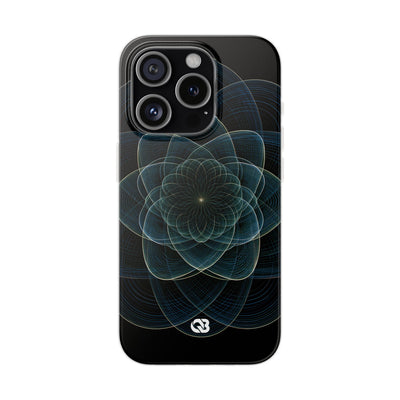 Blue Lite Phone Case for iPhone - Celestial Wireframe Bloom