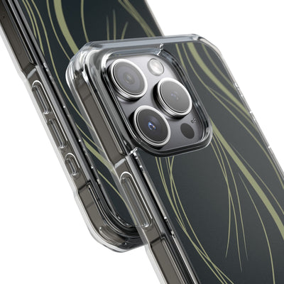Green Impact MagSafe Phone Case for iPhone - Obsidian Sage Flow