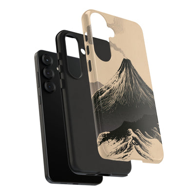 Beige Tough Phone Case for Samsung - Obsidian Ink Summit