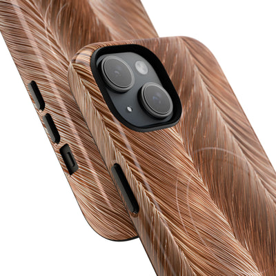 Rose Gold Weave · Tough 2.0 Magnetic Phone Case for iPhone · Brown