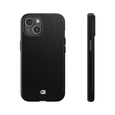 Black Tough Phone Case for iPhone - Brushed Obsidian Slate
