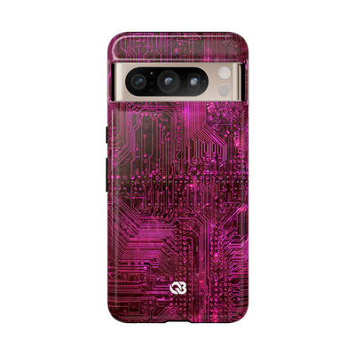 Magenta Circuit Trace · Tough Phone Case for Pixel ·  Pink