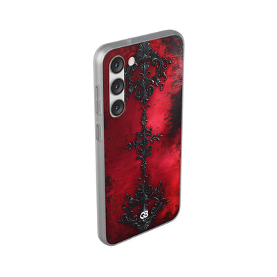 Crimson Gothic Filigree · Soft Phone Case for Samsung