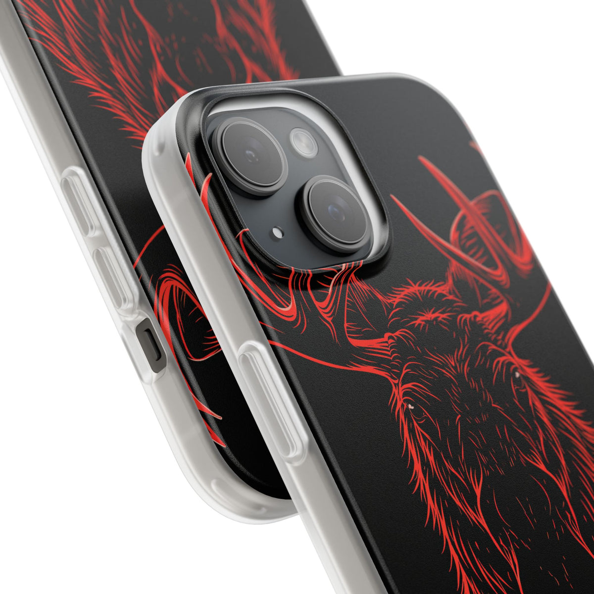 Nordic Moose Contour · Lite Phone Case for iPhone ·  Red
