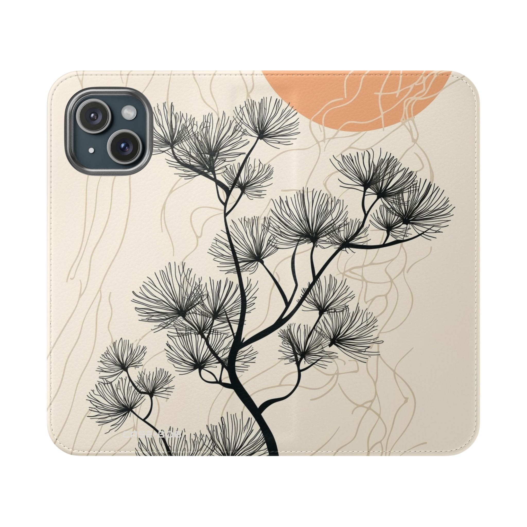 Spiky Tree Sunset - iPhone 15 Case - Wallet