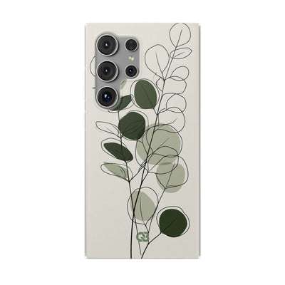 Green Lite Phone Case for Samsung - Muted Eucalyptus Sketch