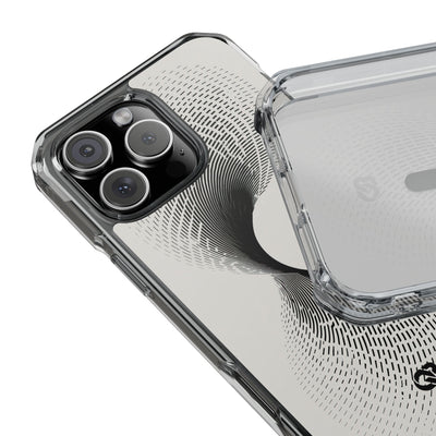 White Impact MagSafe Phone Case for iPhone - Linear Torsion Grid