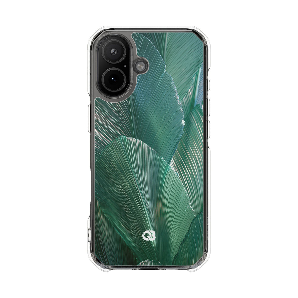 Translucent Fan Palm · Clear Impact Magnetic Phone Case for iPhone · Teal