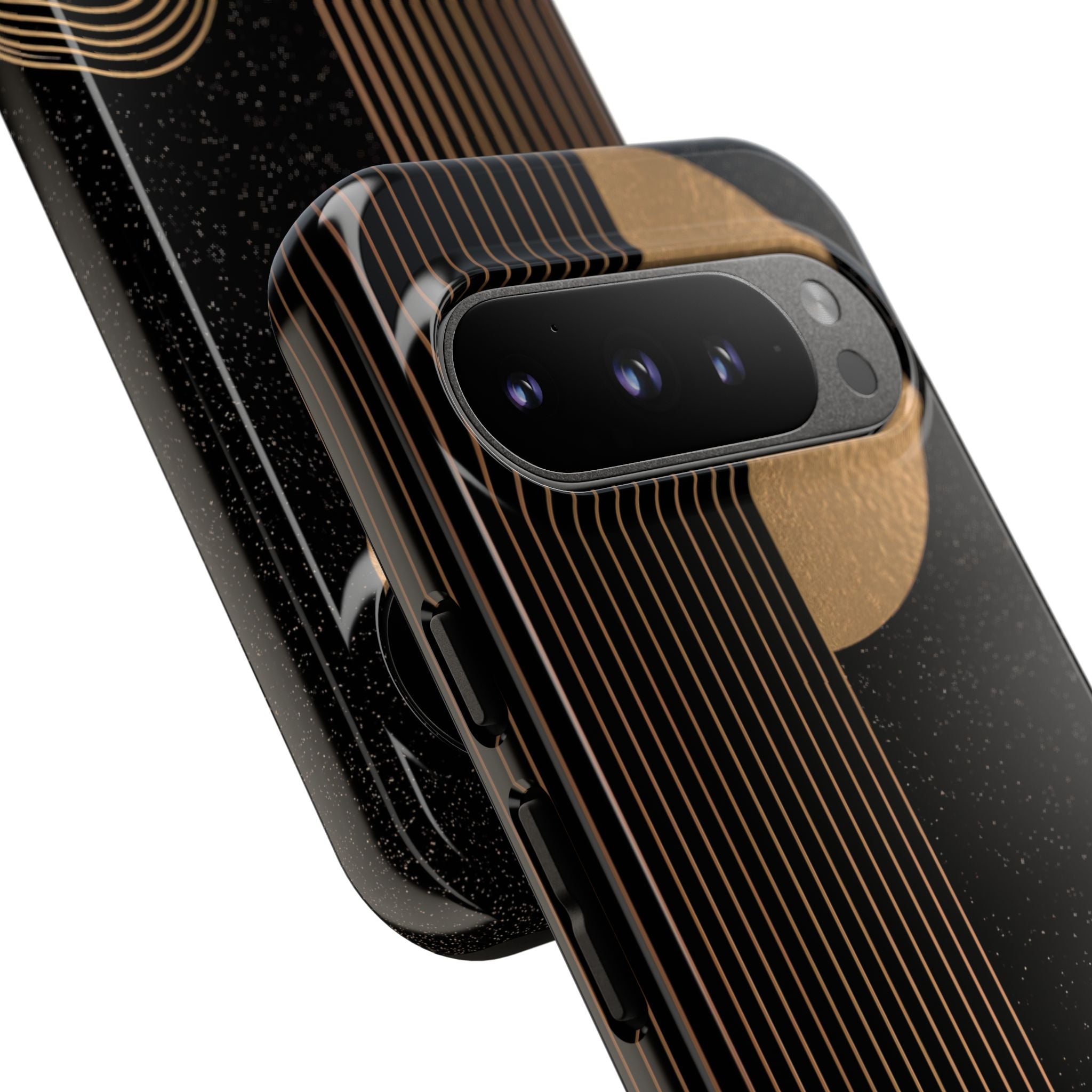 Gold Tough Phone Case for Google Pixel - Gilded Obsidian Dunes