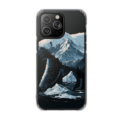 Nordic Arctic Bear · Clear Impact Magnetic Phone Case for iPhone · Black