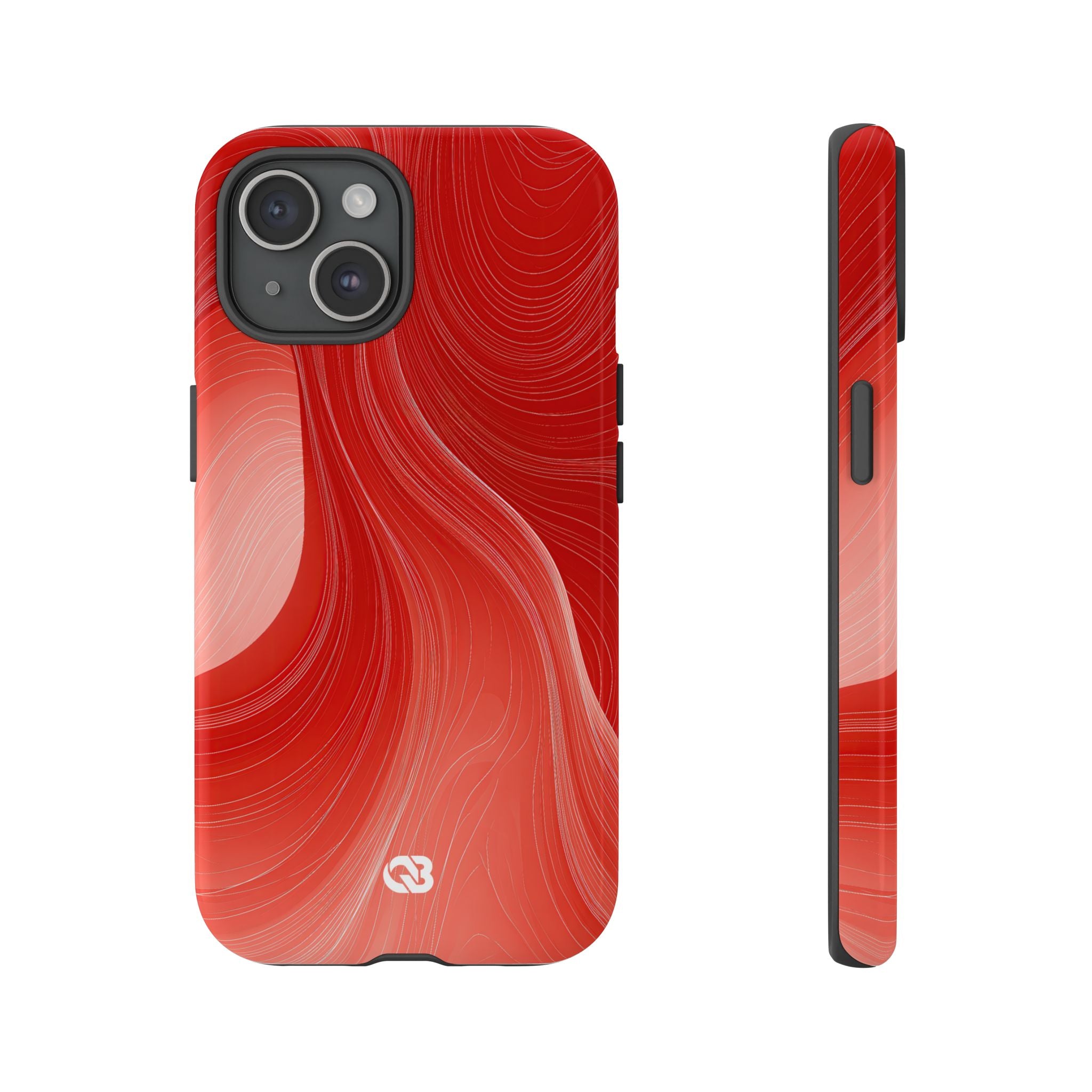 Red Tough Phone Case for iPhone - Crimson Silk Strands