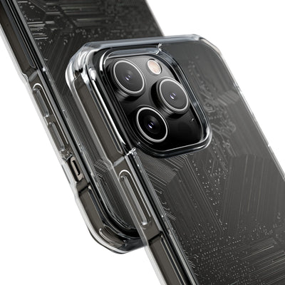 Obsidian Circuitry · Clear Impact Magnetic Phone Case for iPhone ·  Black