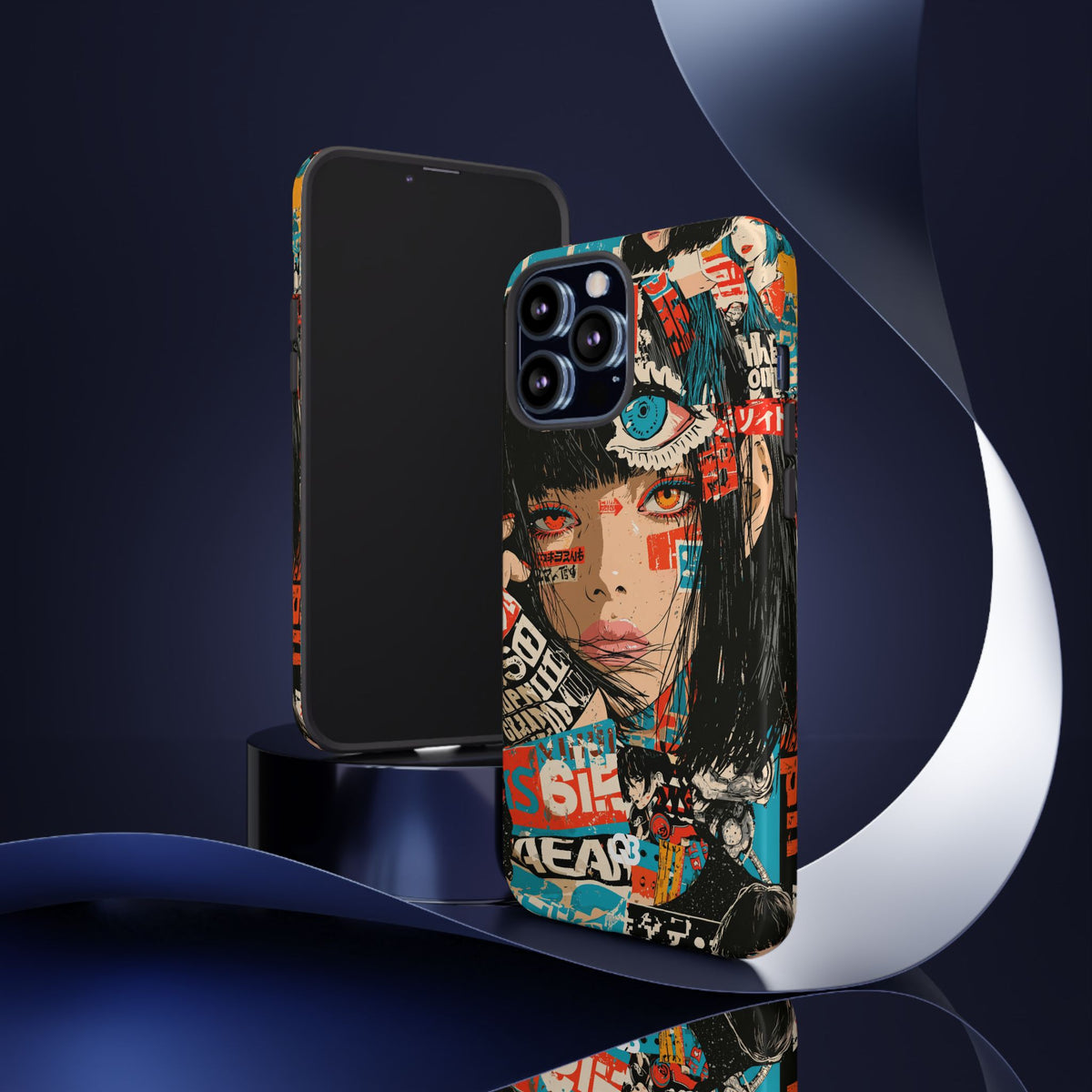 Shibuya Street Collage · Tough Phone Case for iPhone · Red