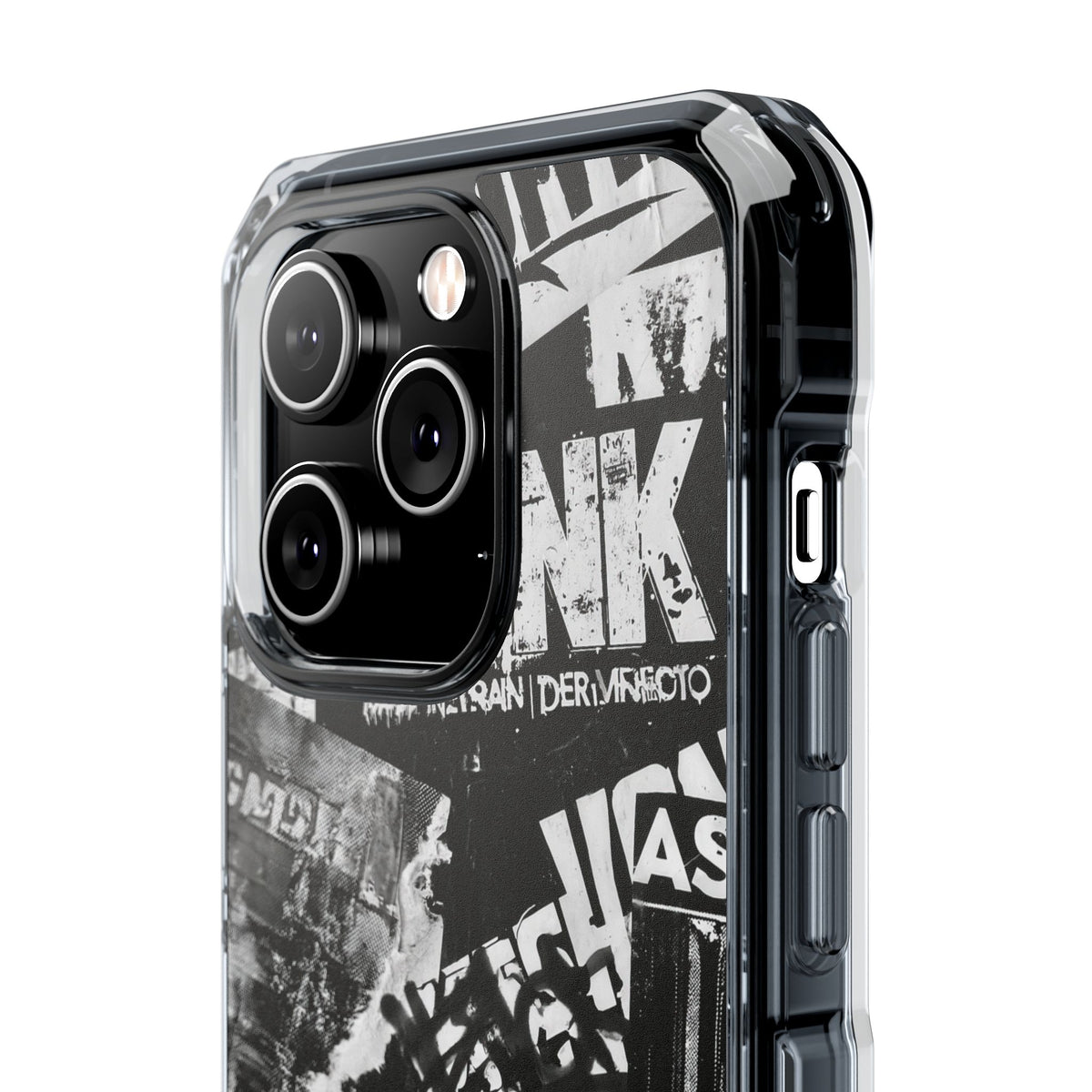 Underground Punk Collage · Clear Impact Magnetic Phone Case for iPhone · Black