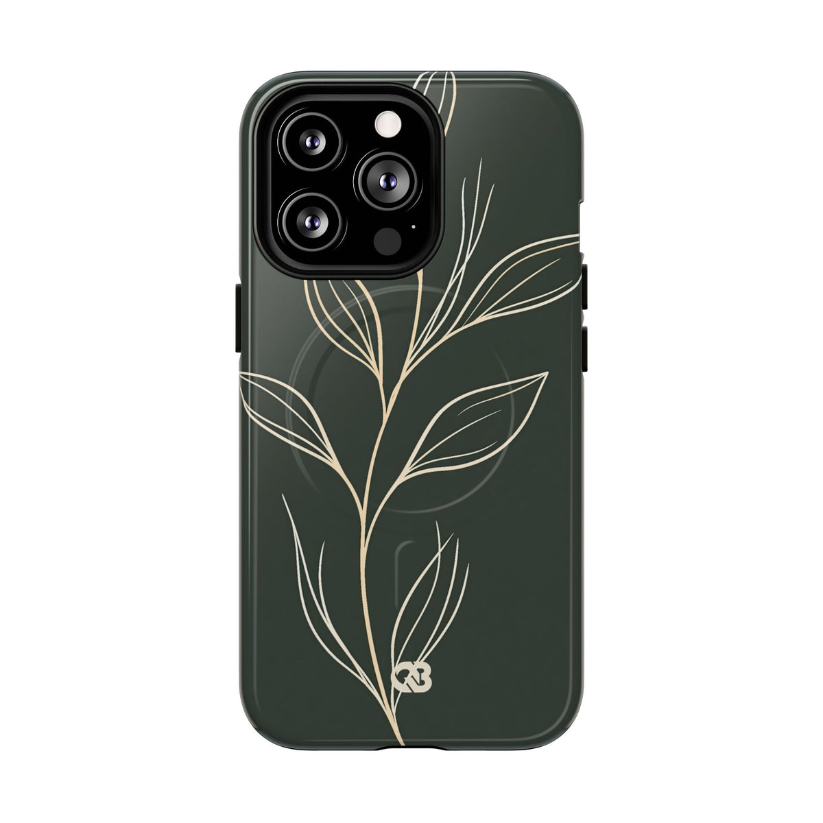 Minimal Botanical Stem · Tough 2.0 Magnetic Phone Case for iPhone · Green