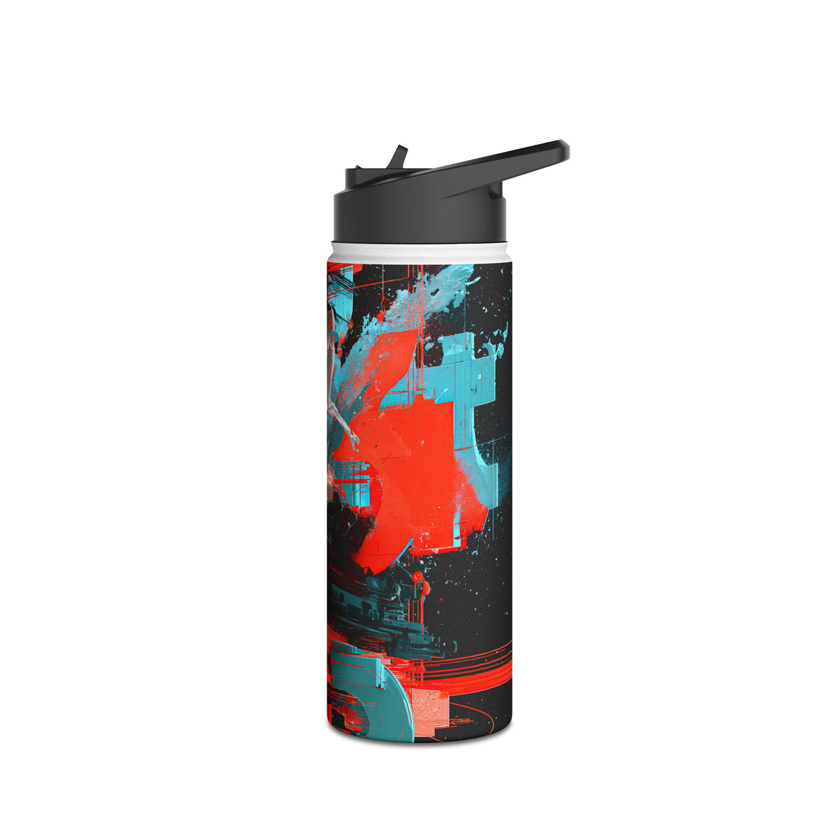Fragmented Cyber Core · Insulated Water Bottle · Black