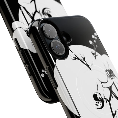 Black Tough 2.0 Magsafe Phone Case for iPhone - Lunar Orchid Grid