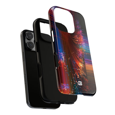 Black Tough Phone Case for iPhone - Cyber Optic Streak