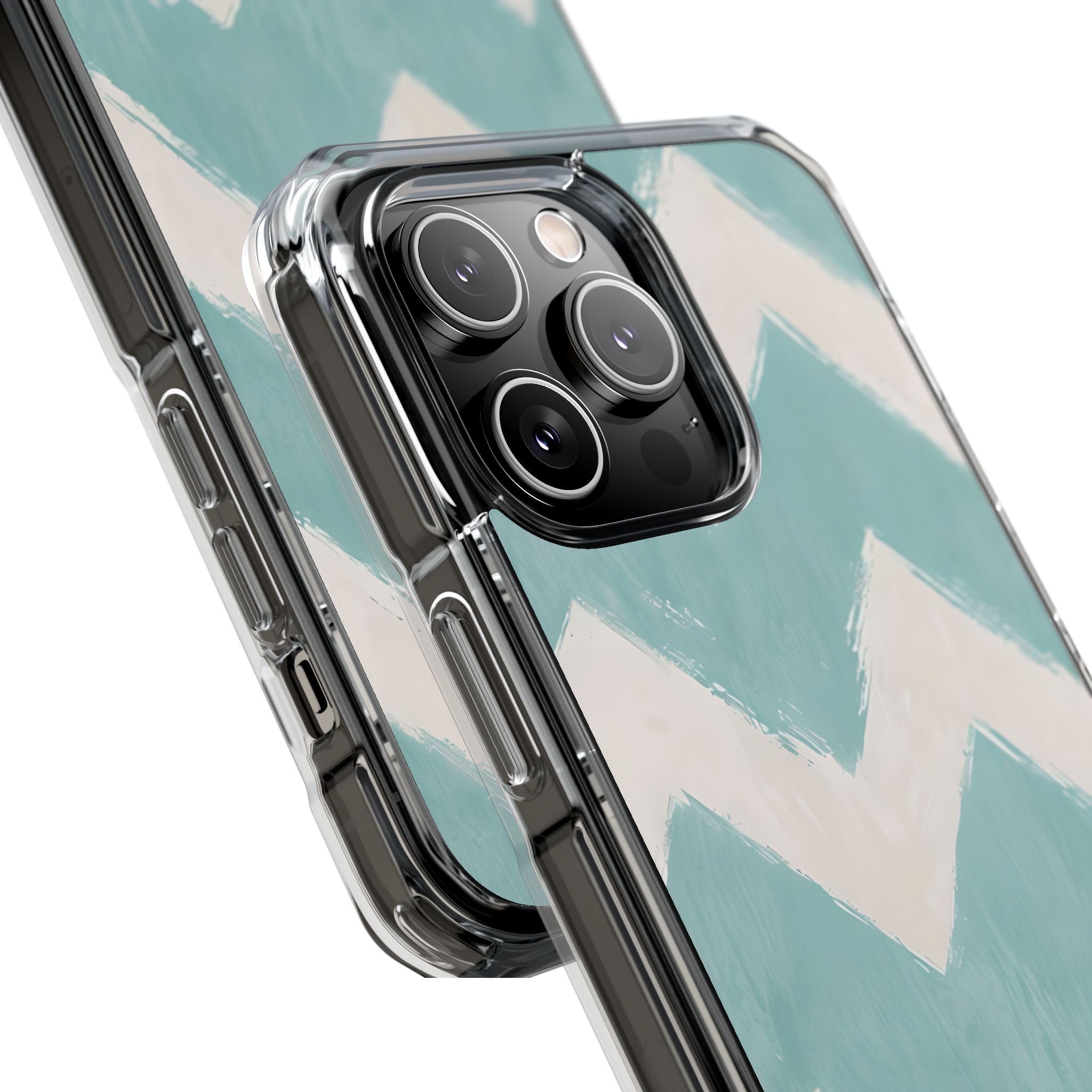 Teal Painted Chevron · Impact Coque de téléphone pour iPhone · Magsafe