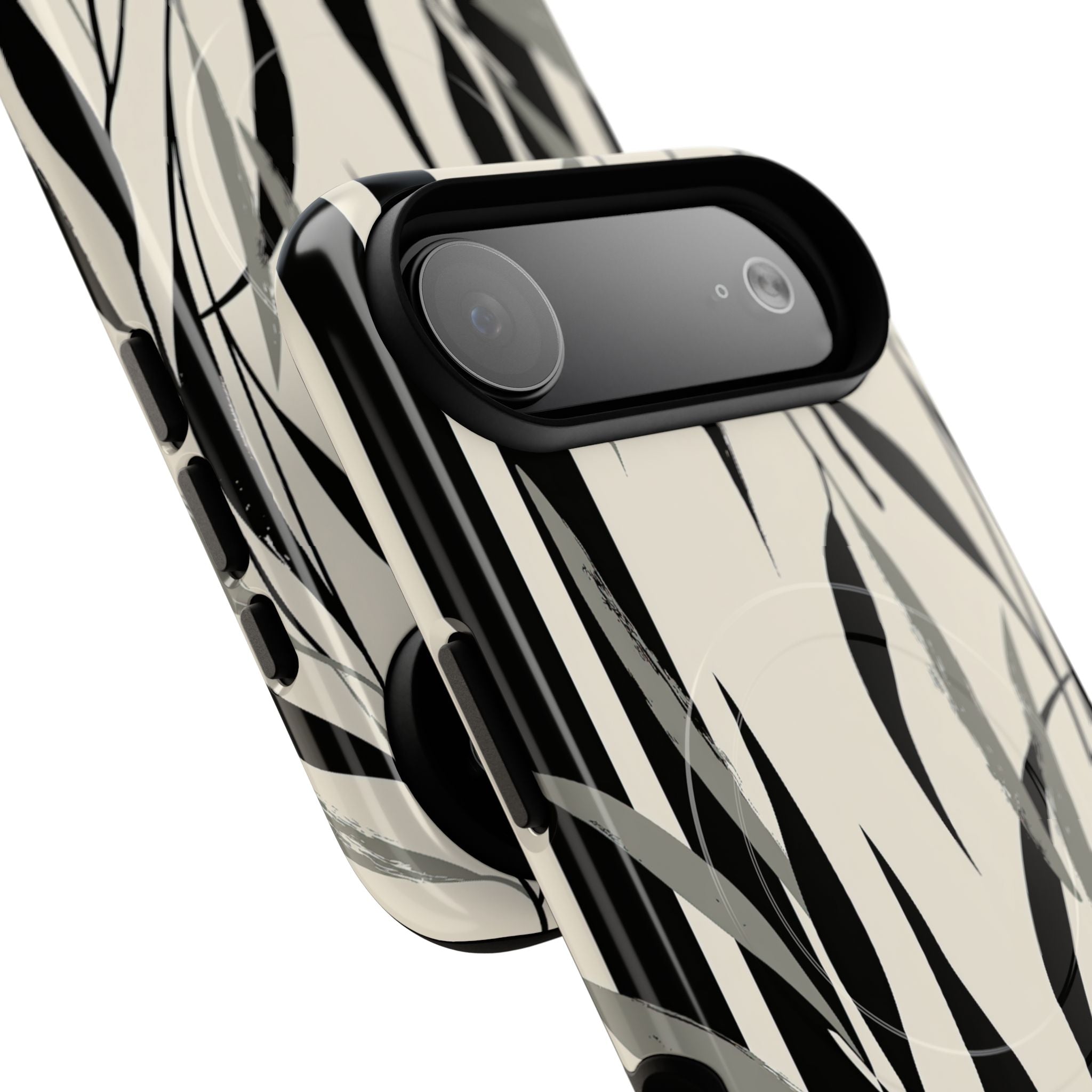 Beige Tough 2.0 Magsafe Phone Case for iPhone - Soot Leaf Sketch
