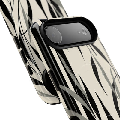 Beige Tough 2.0 Magsafe Phone Case for iPhone - Soot Leaf Sketch