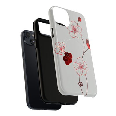 Red Tough 2.0 Magsafe Phone Case for iPhone - Kyoto Ember Bloom