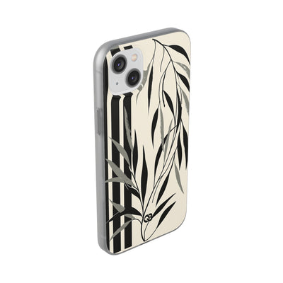 Beige Lite Phone Case for iPhone - Soot Leaf Sketch