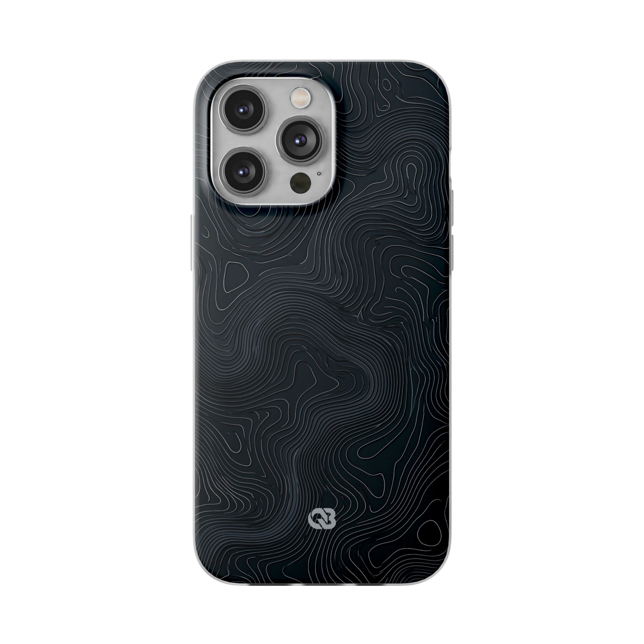 Black Lite Phone Case for iPhone - Obsidian Ridge Topo