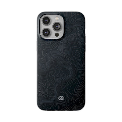 Black Lite Phone Case for iPhone - Obsidian Ridge Topo