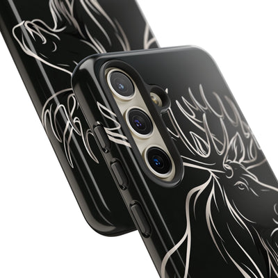 Nordic Moose Contour · Tough Phone Case for Samsung · Black