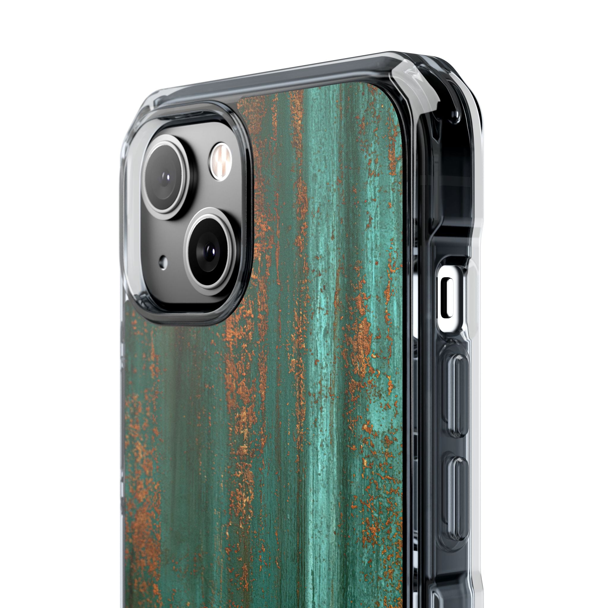Teal Impact MagSafe Phone Case for iPhone - Verdigris Copper Siding