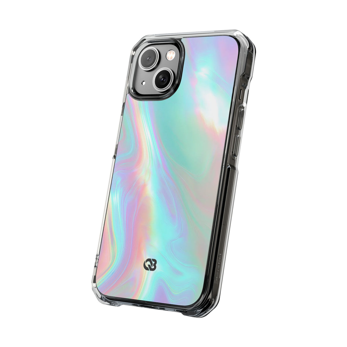 Prismatic Liquid Light · Clear Impact Magnetic Phone Case for iPhone · Teal