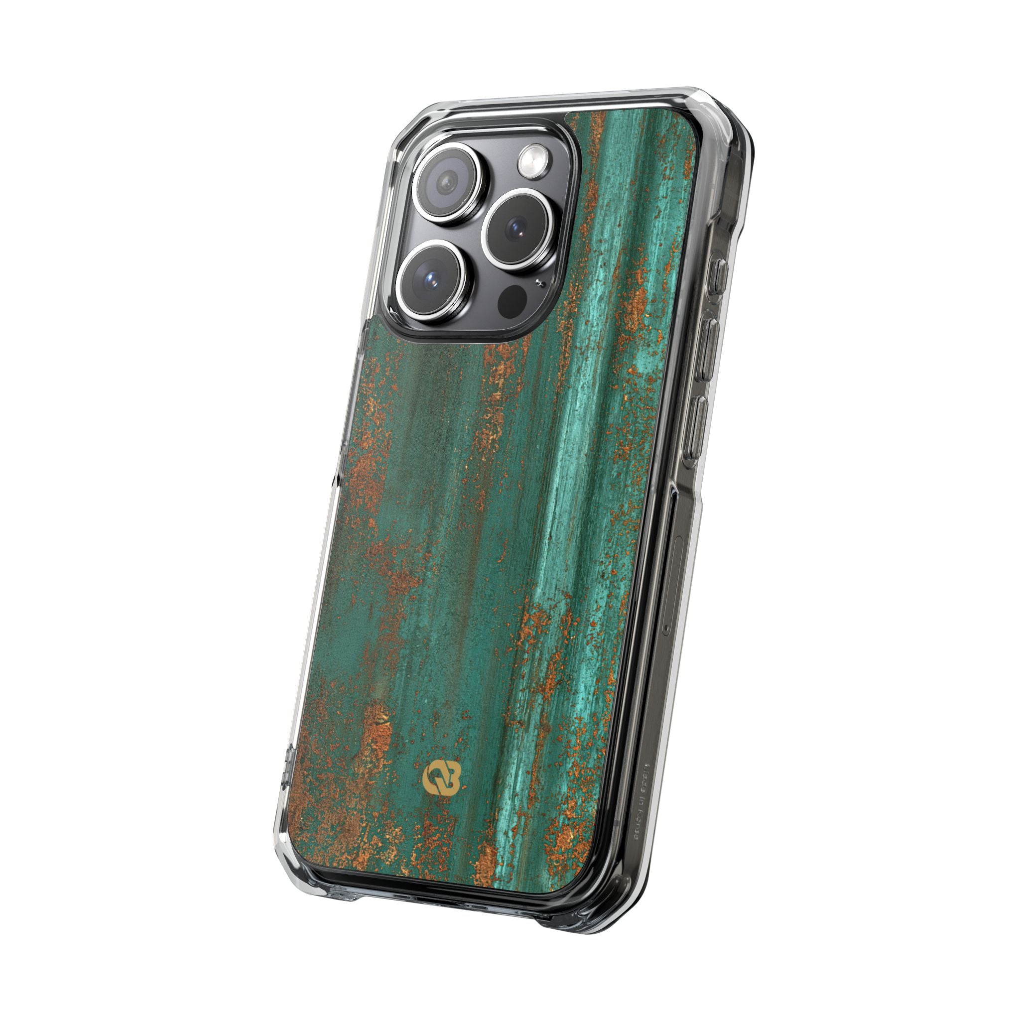 Teal Impact MagSafe Phone Case for iPhone - Verdigris Copper Siding