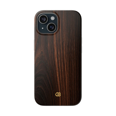 Brown Lite Phone Case for iPhone - Burnished Mahogany Grain