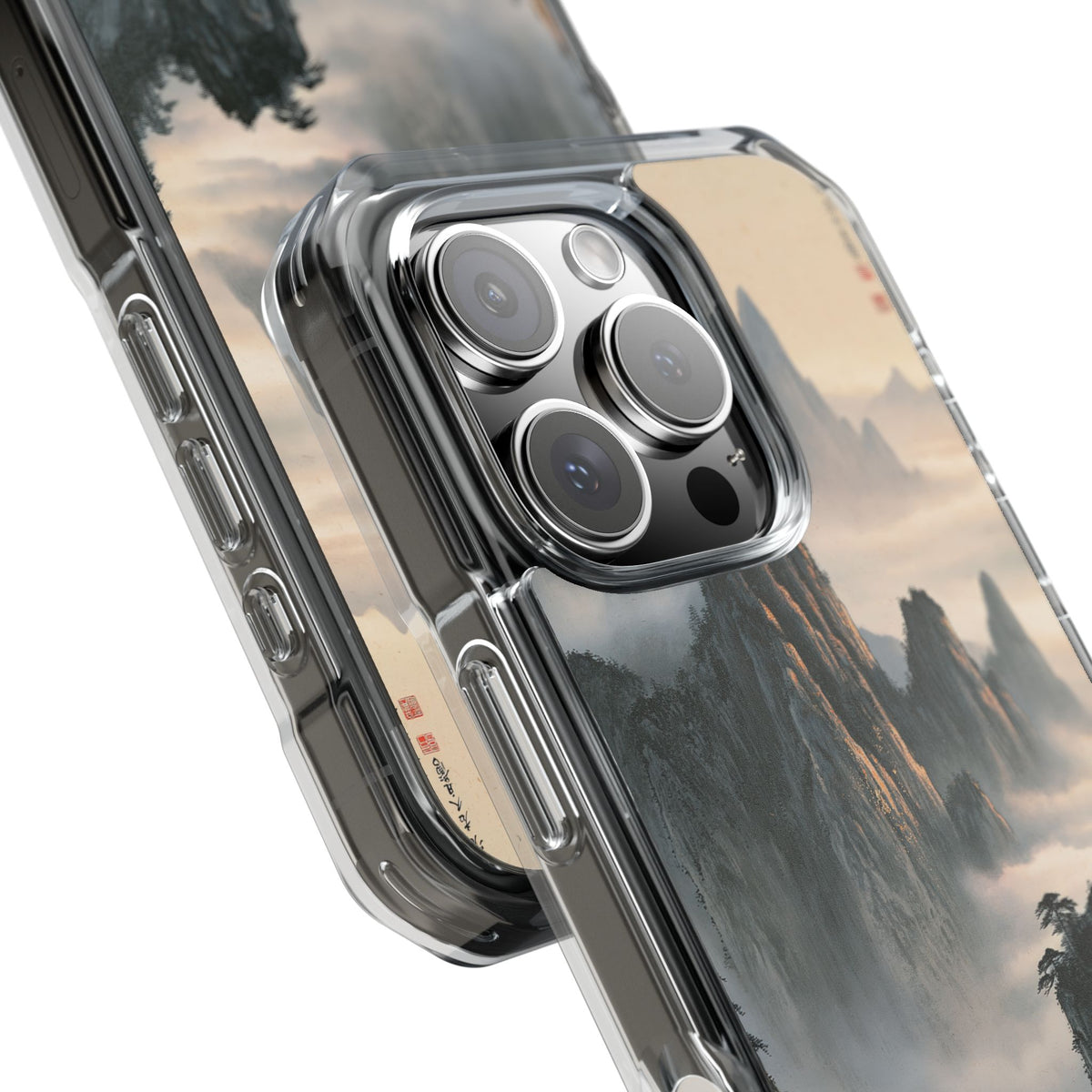 Sacred Mountain Mist · Clear Impact Magnetic Phone Case for iPhone · Beige