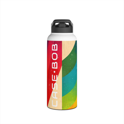 Curved Rainbow Breeze - Stainless Steel Water Bottle