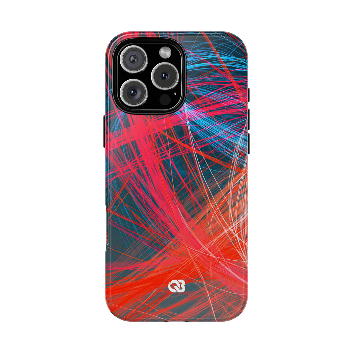 Neon Fiber Stream · Tough Phone Case for iPhone · Red