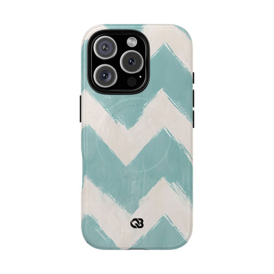Teal Painted Chevron · Tough+ Phone Case for iPhone · Magsafe