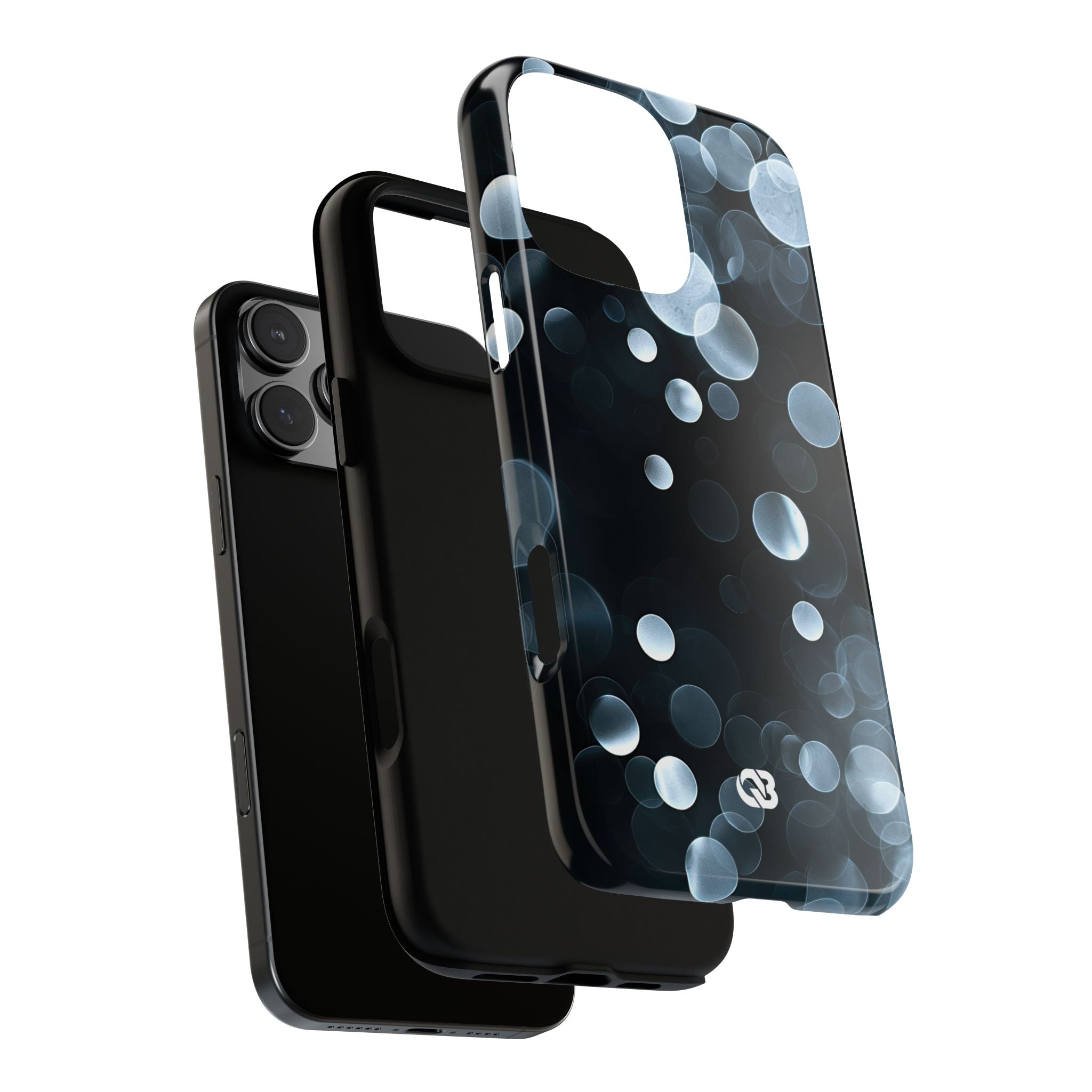 Black Tough Phone Case for iPhone - Silver Orbit Glow