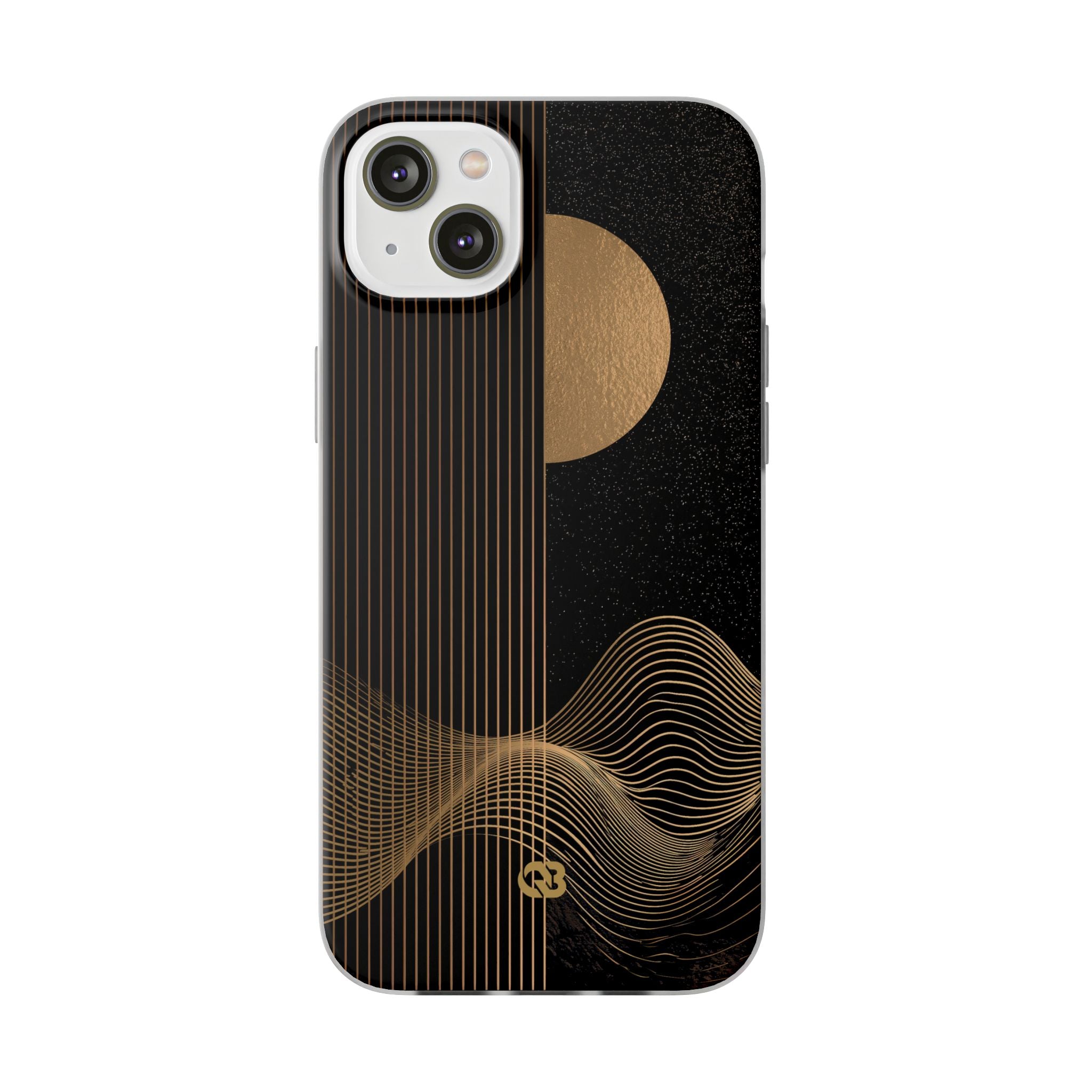 Gold Lite Phone Case for iPhone - Gilded Obsidian Dunes