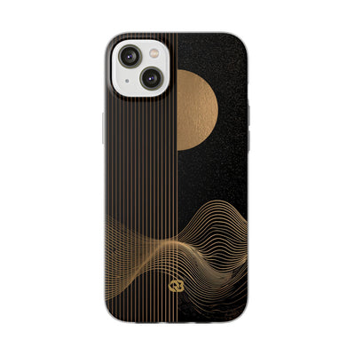 Gold Lite Phone Case for iPhone - Gilded Obsidian Dunes