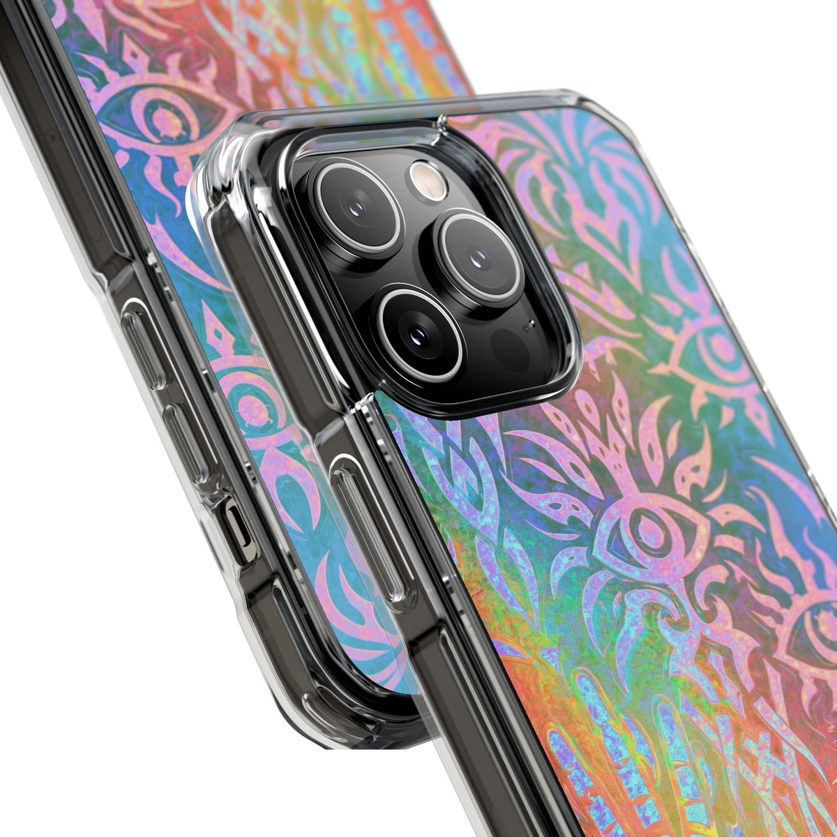 Chromatic Mystic Sigil · Clear Impact Magnetic Phone Case for iPhone · Blue
