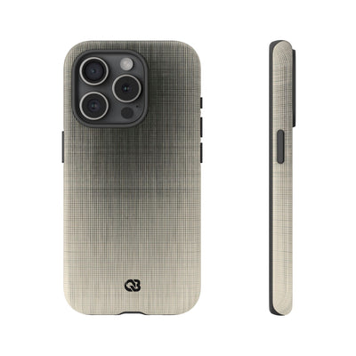 Beige Tough Phone Case for iPhone - Carbon Screen Grid