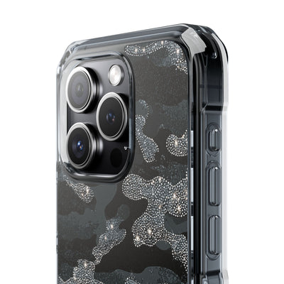 Glitter Shadow Camo · Clear Impact Magnetic Phone Case for iPhone · Black