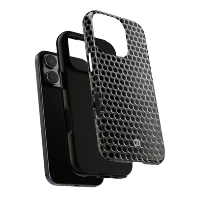 Silver Tough Phone Case for iPhone - Brutalist Steel Mesh