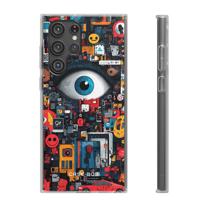 Digitaalinen silmä sininen Samsung S22 Ultra -pehmeä suojakotelo