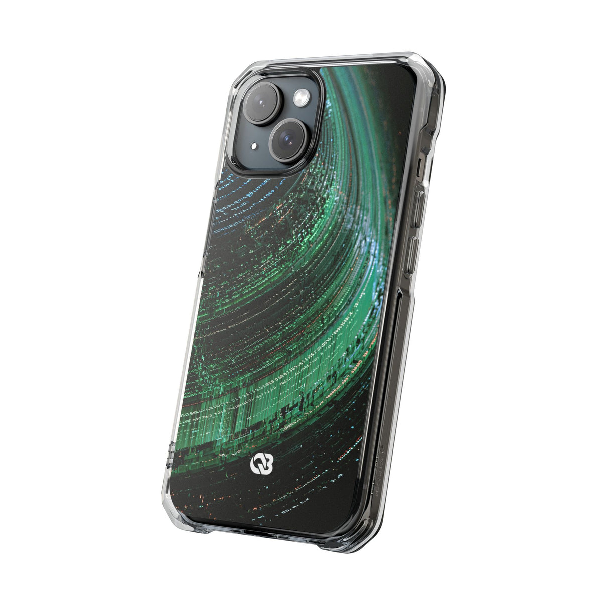 Orbital Data Stream · Clear Impact Magnetic Phone Case for iPhone · Green