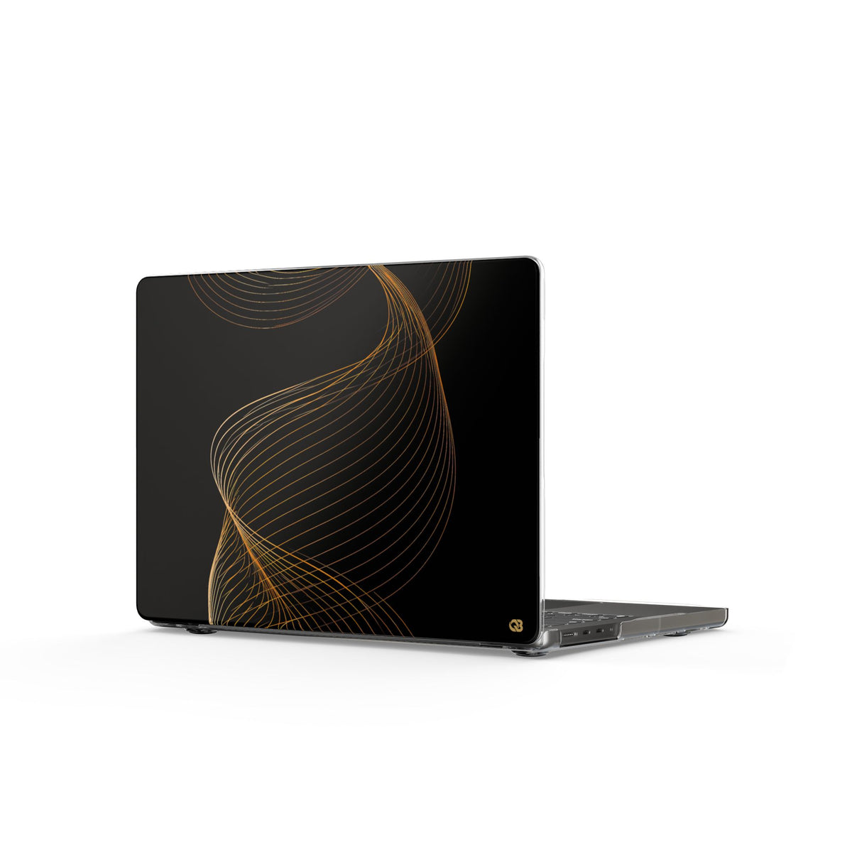 Golden Horizon Drift · Clear Hard Case for MacBook · Black